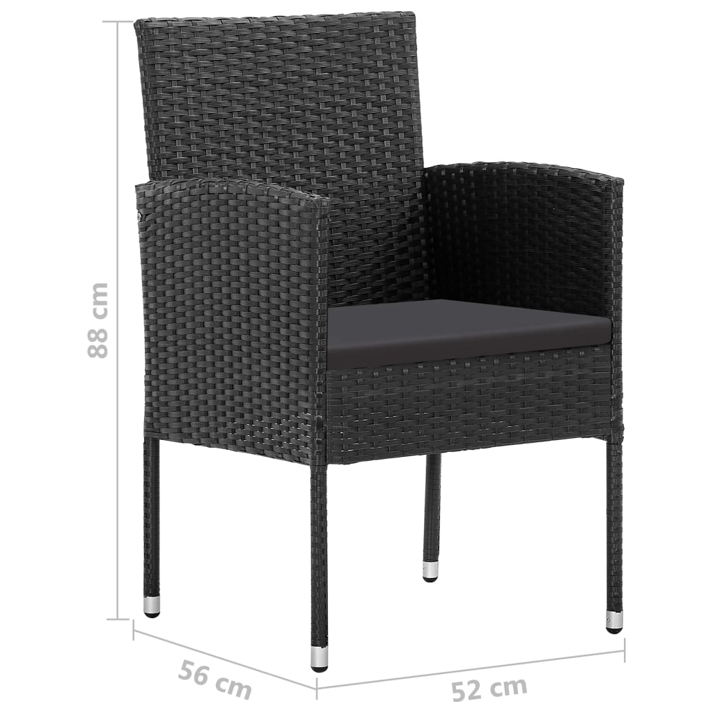 Tuinstoelen 2 st poly rattan