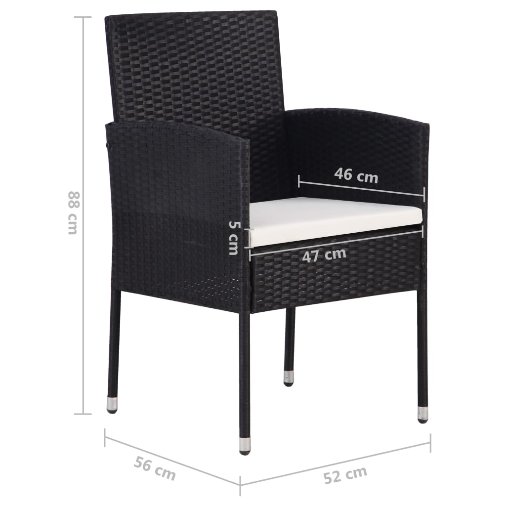 Tuinstoelen 2 st poly rattan