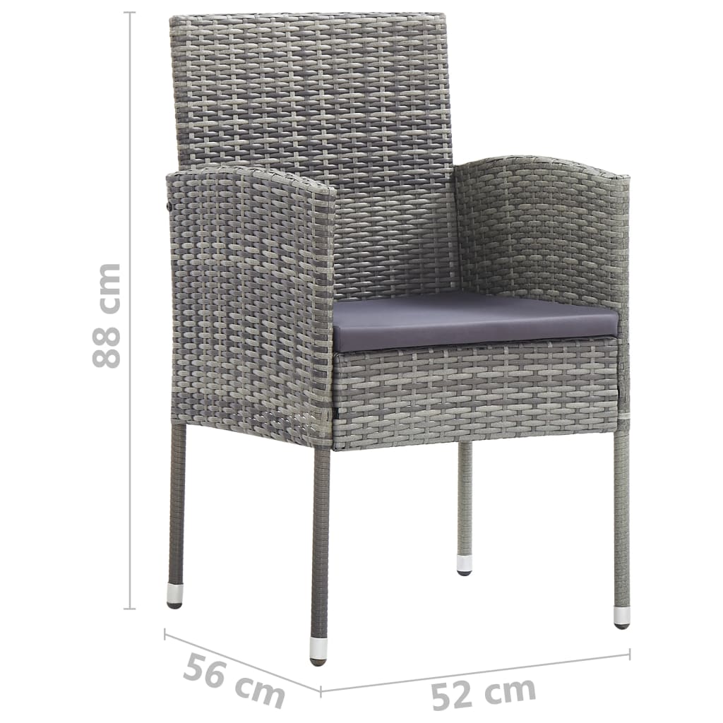 Tuinstoelen 2 st poly rattan