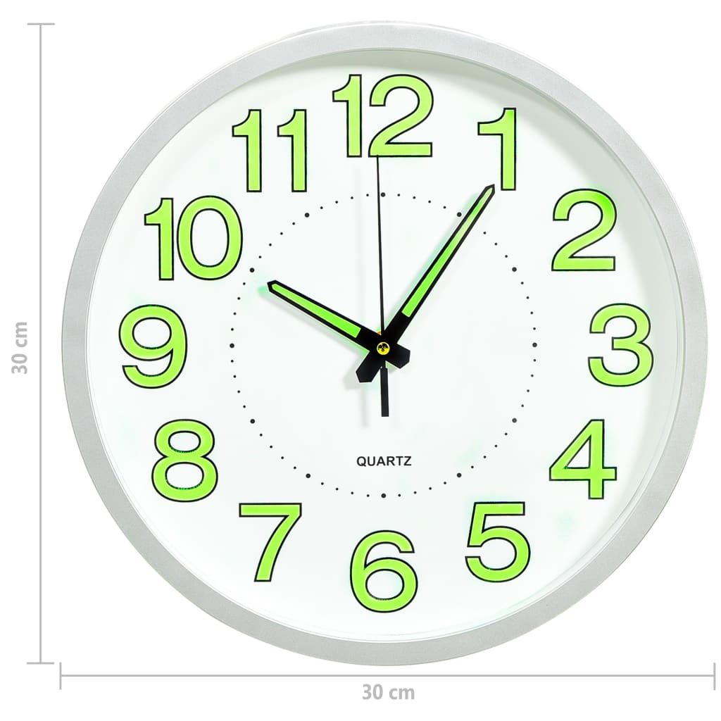 Horloge murale lumineuse 30 cm blanche