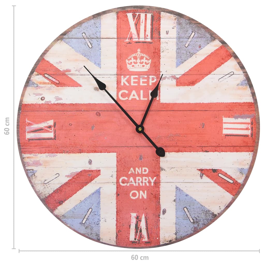 Horloge murale style vintage 30 cm multicolore