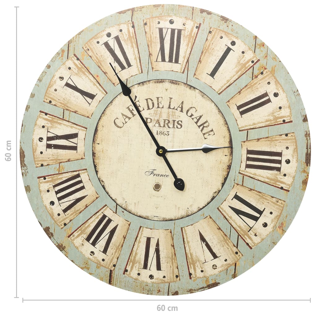 Horloge murale 60 cm MDF multicolore