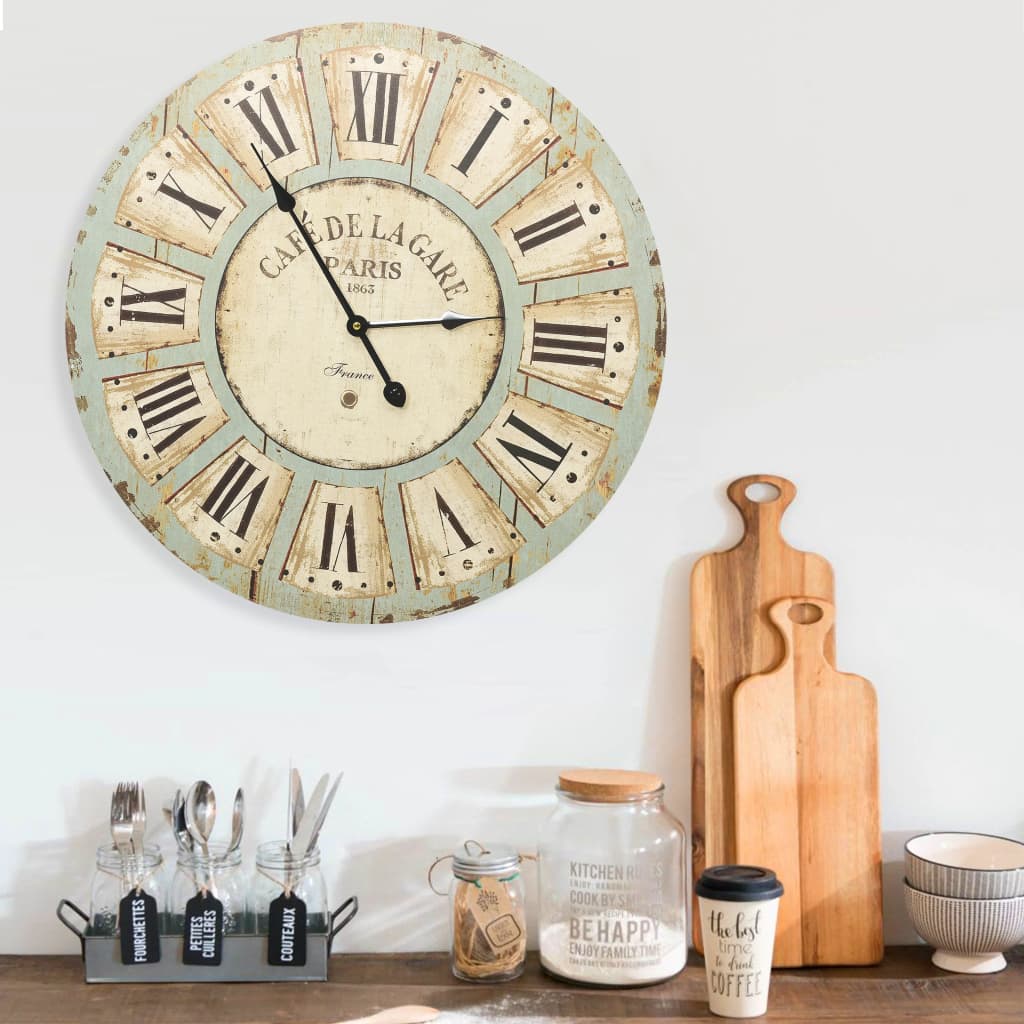 Horloge murale 60 cm MDF multicolore