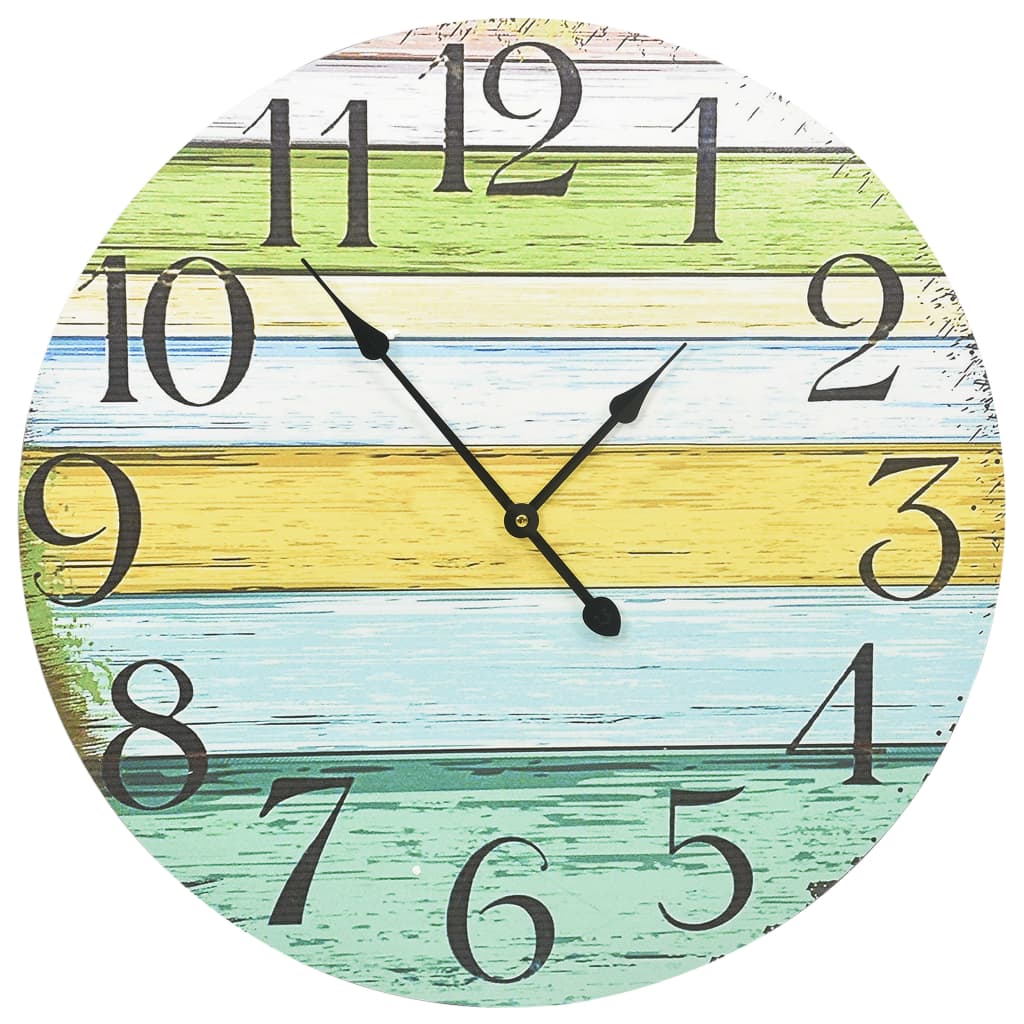 Horloge murale 60 cm MDF multicolore