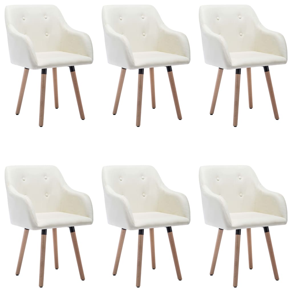 Chaises de salle à manger 2 pcs en tissu couleur crème