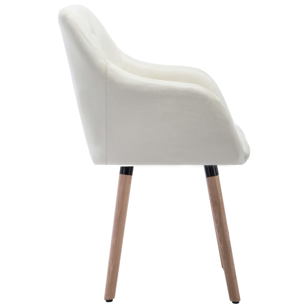 Chaises de salle à manger 2 pcs en tissu couleur crème