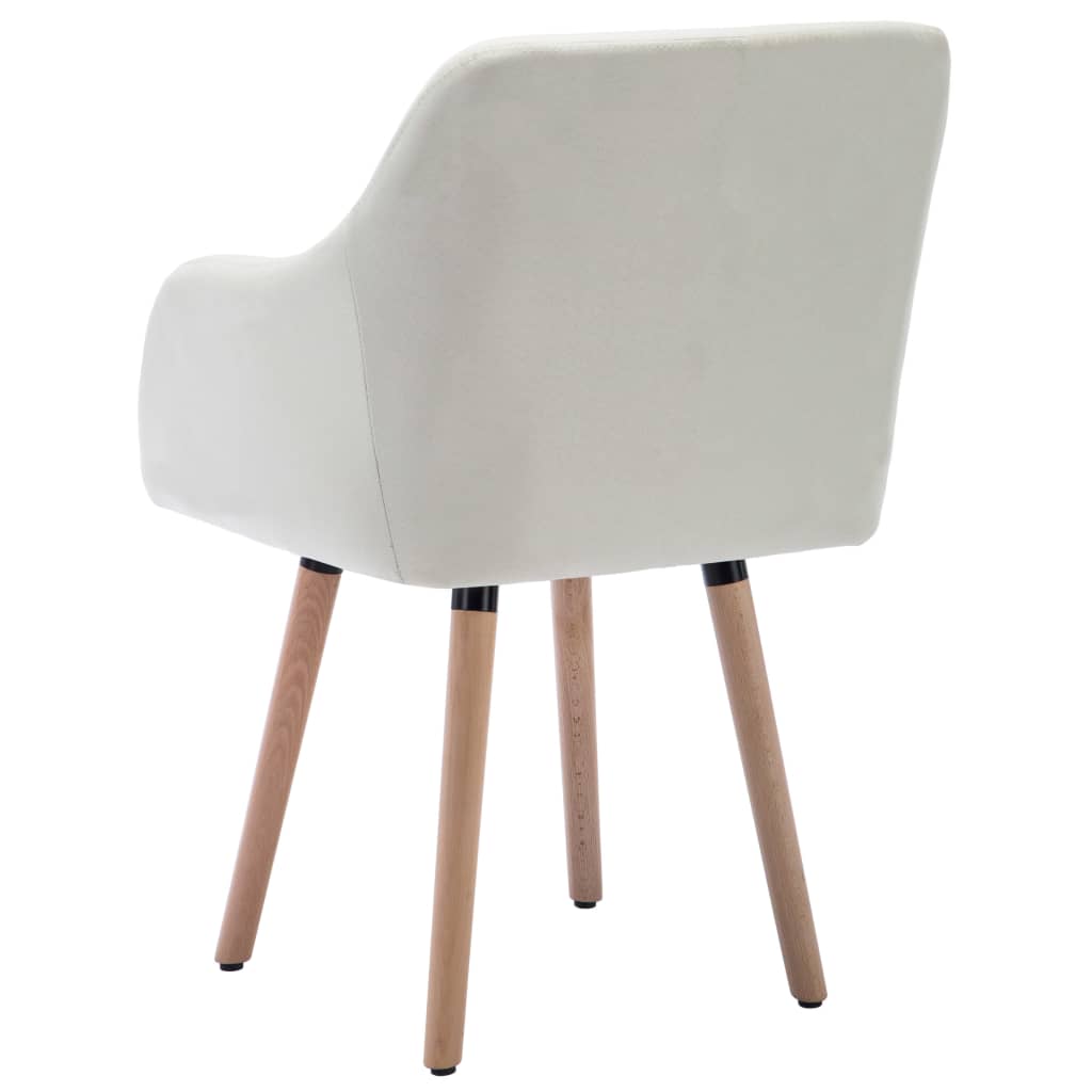 Chaises de salle à manger 2 pcs en tissu couleur crème