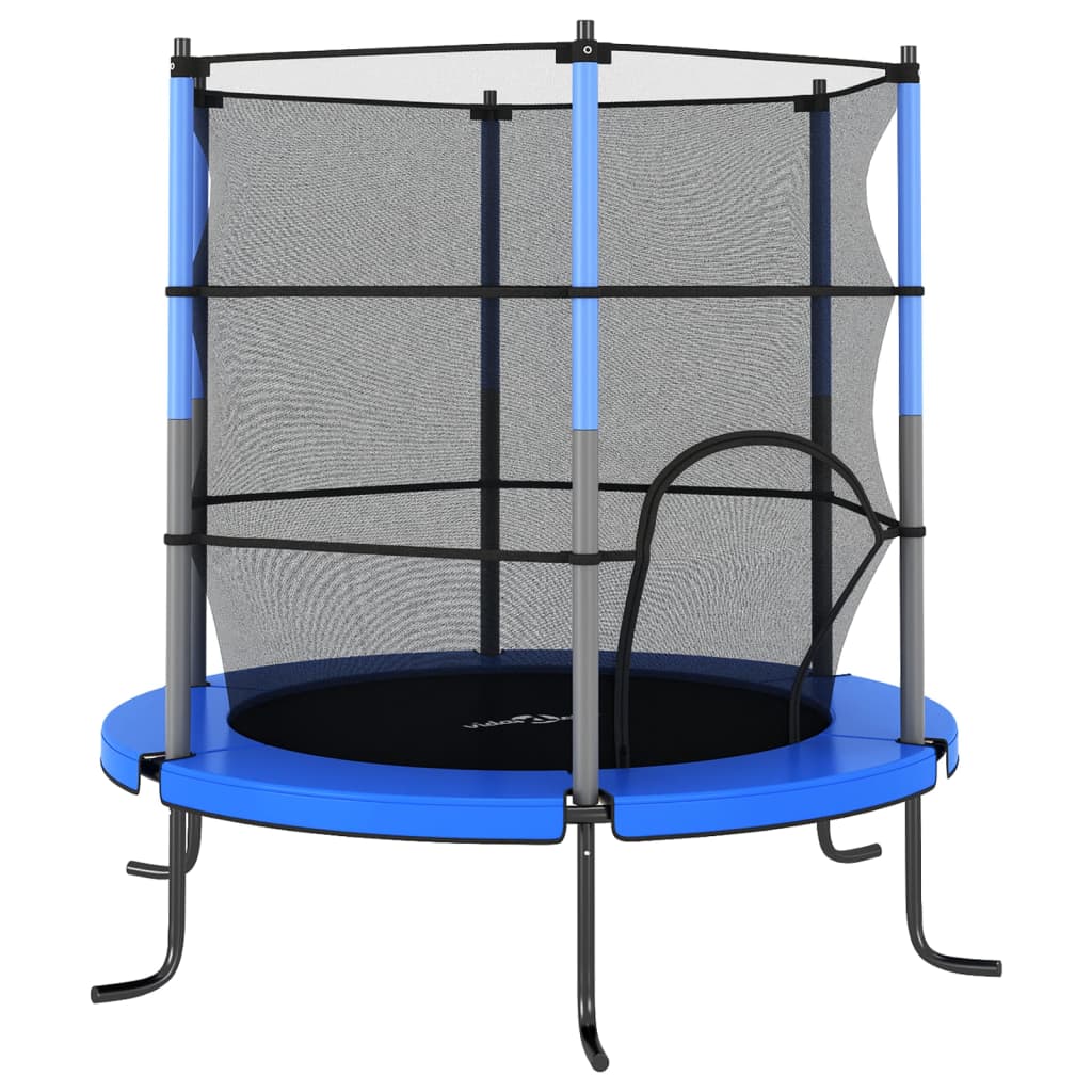 Trampoline avec filet de sécurité rond 140x160 cm bleu