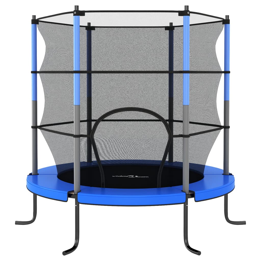 Trampoline avec filet de sécurité rond 140x160 cm bleu