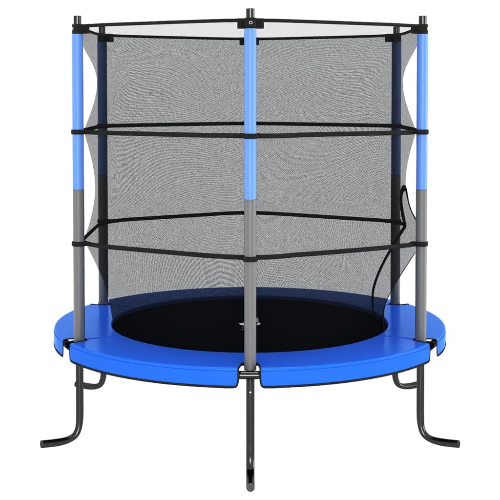 Trampoline avec filet de sécurité rond 140x160 cm bleu