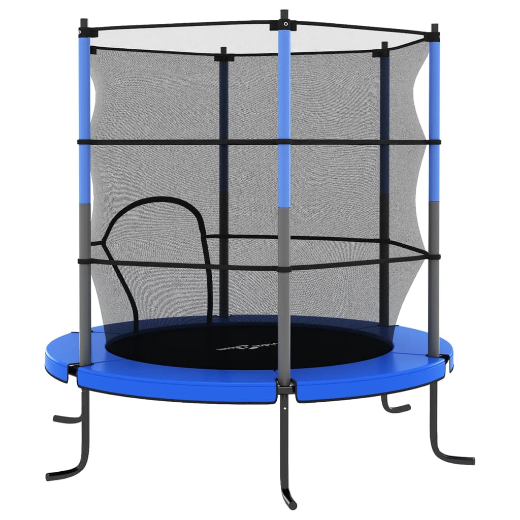 Trampoline avec filet de sécurité rond 140x160 cm bleu