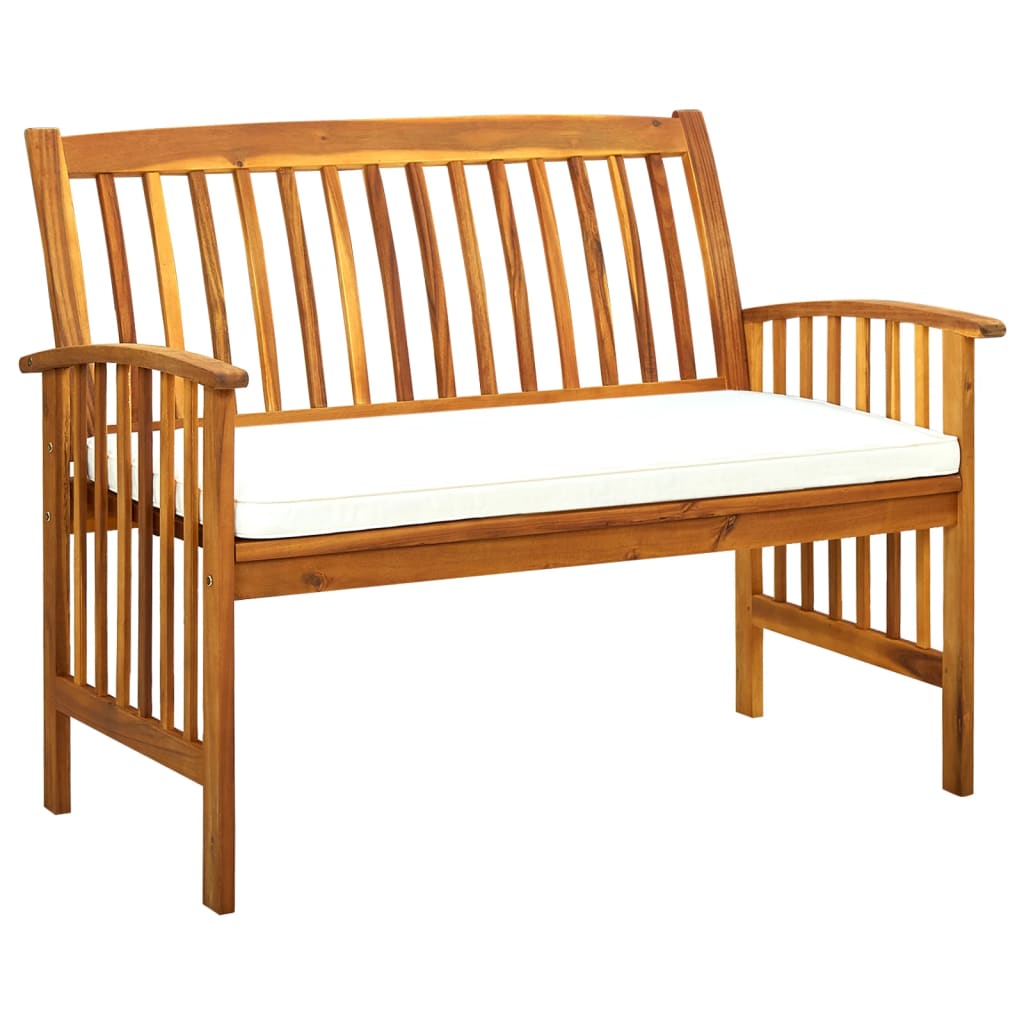 Banc de jardin avec coussin 147 cm en bois d'acacia massif