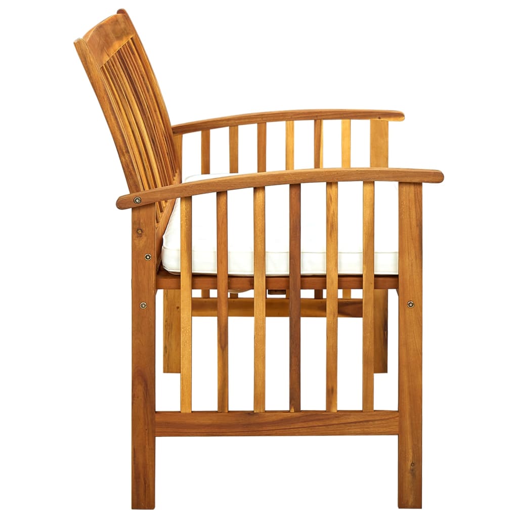 Banc de jardin avec coussin 147 cm en bois d'acacia massif