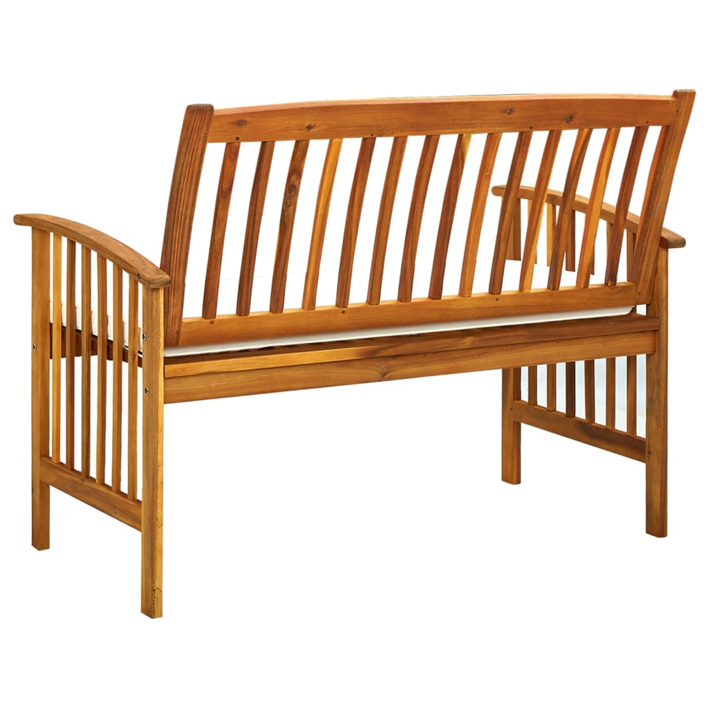 Banc de jardin avec coussin 147 cm en bois d'acacia massif