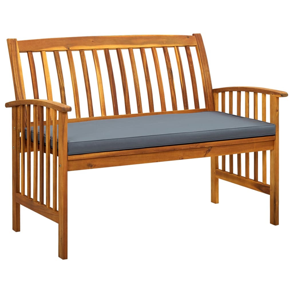 Banc de jardin avec coussin 147 cm en bois d'acacia massif