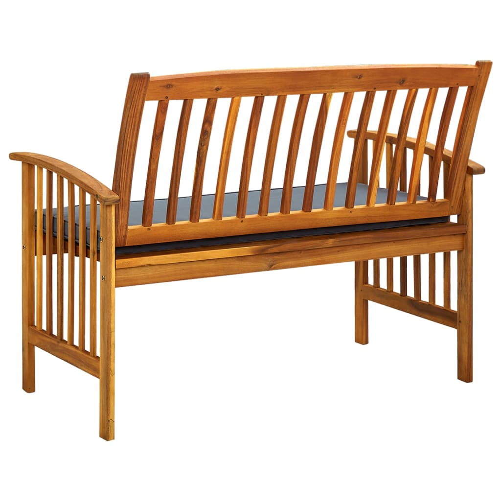 Banc de jardin avec coussin 147 cm en bois d'acacia massif