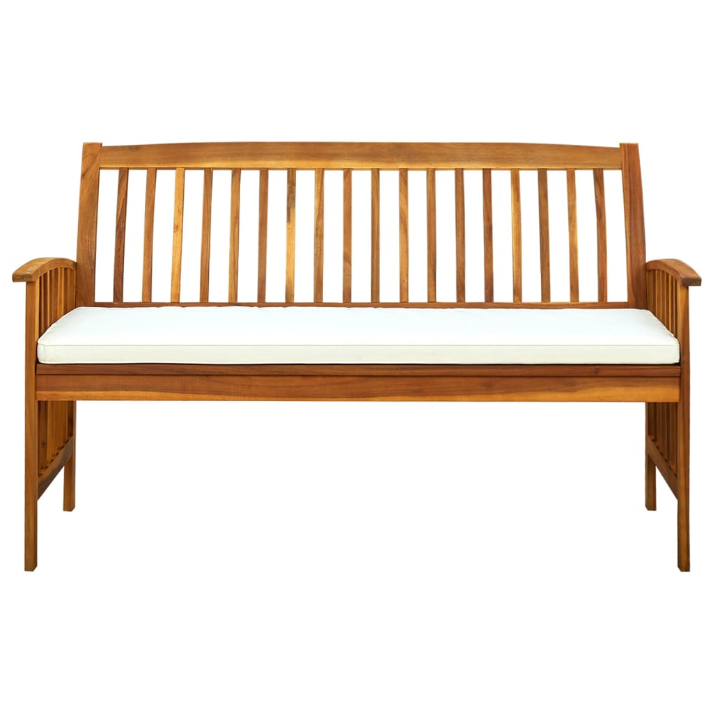 Banc de jardin avec coussin 147 cm en bois d'acacia massif