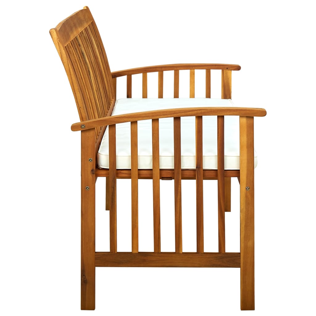 Banc de jardin avec coussin 147 cm en bois d'acacia massif