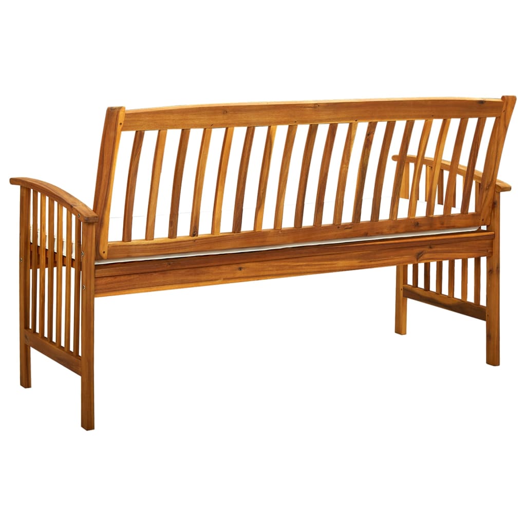 Banc de jardin avec coussin 147 cm en bois d'acacia massif