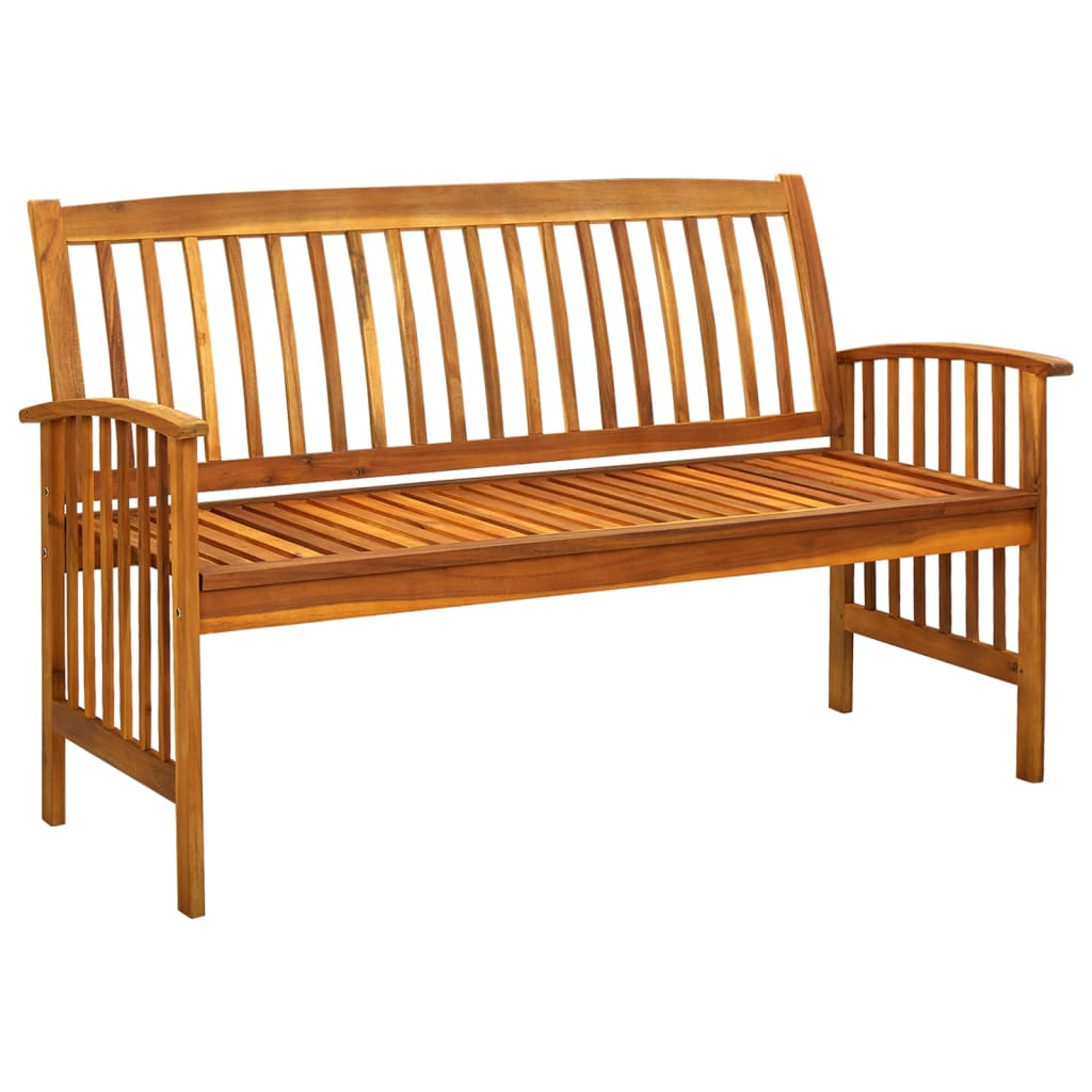 Banc de jardin avec coussin 147 cm en bois d'acacia massif