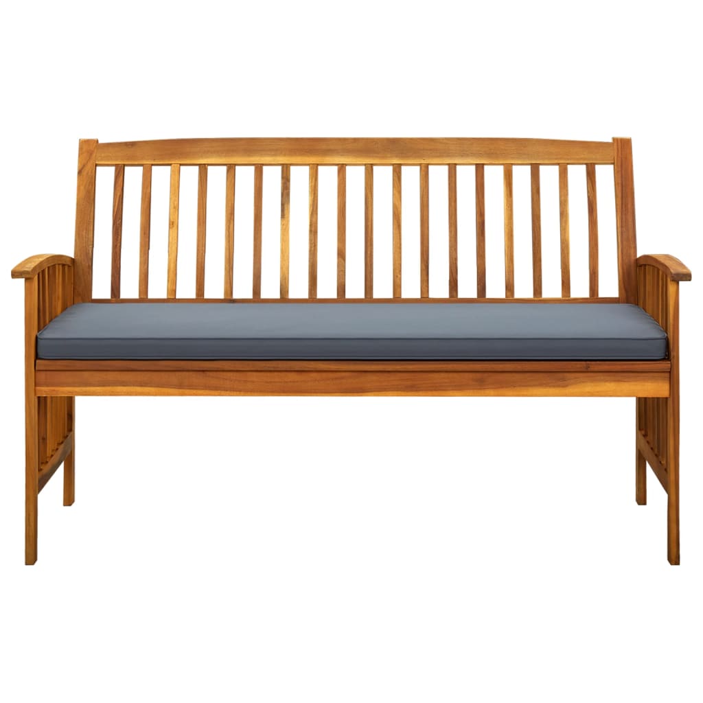 Banc de jardin avec coussin 147 cm en bois d'acacia massif