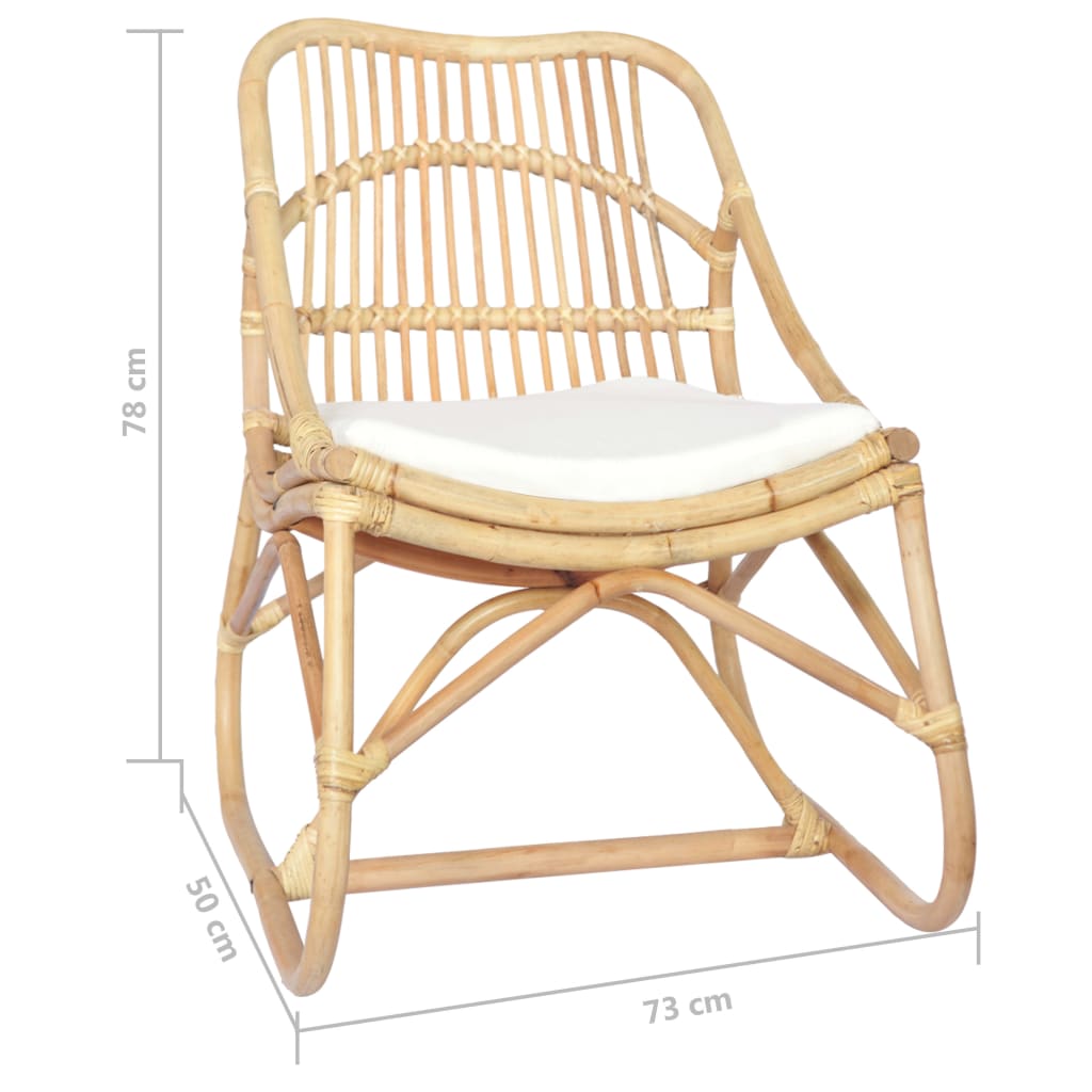 Chaise rotin et lin