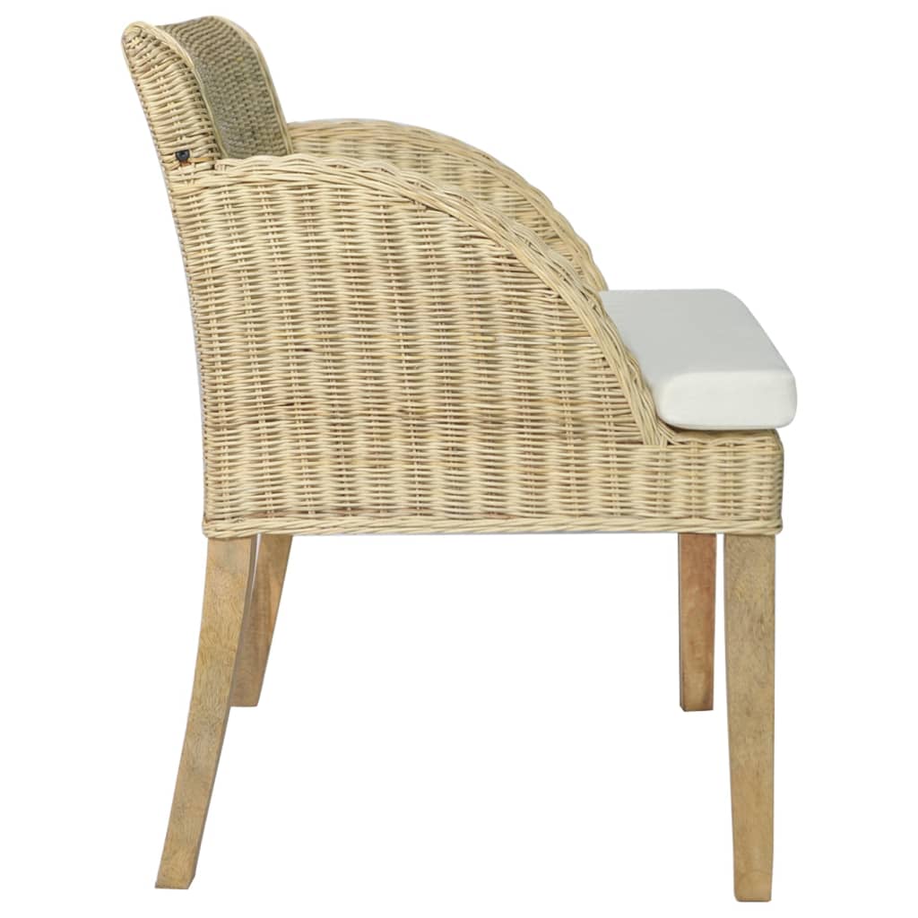 Eetkamerstoelen 2 st met kussens natuurlijk rattan