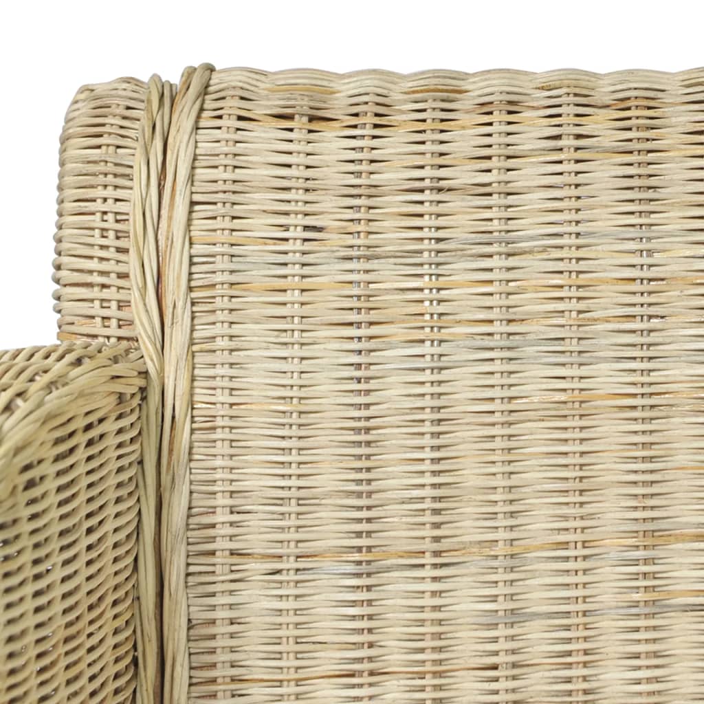 Eetkamerstoelen 2 st met kussens natuurlijk rattan