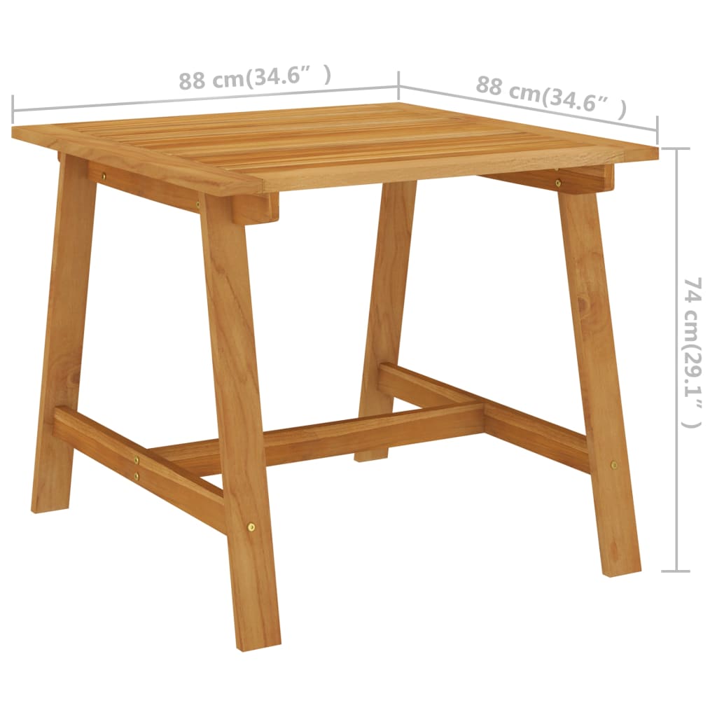 Table de jardin 206x100x74 cm en bois d'acacia massif