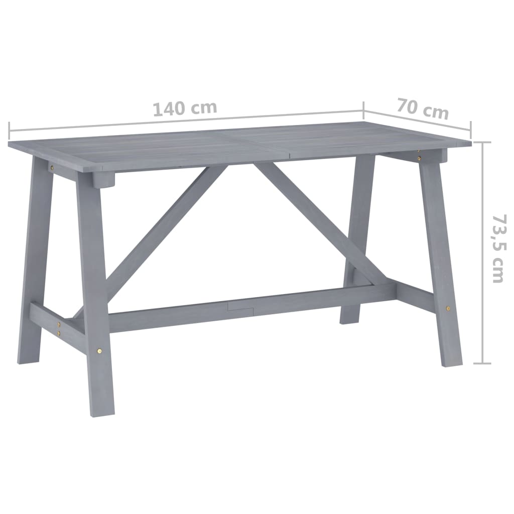 Table de jardin 206x100x74 cm en bois d'acacia massif