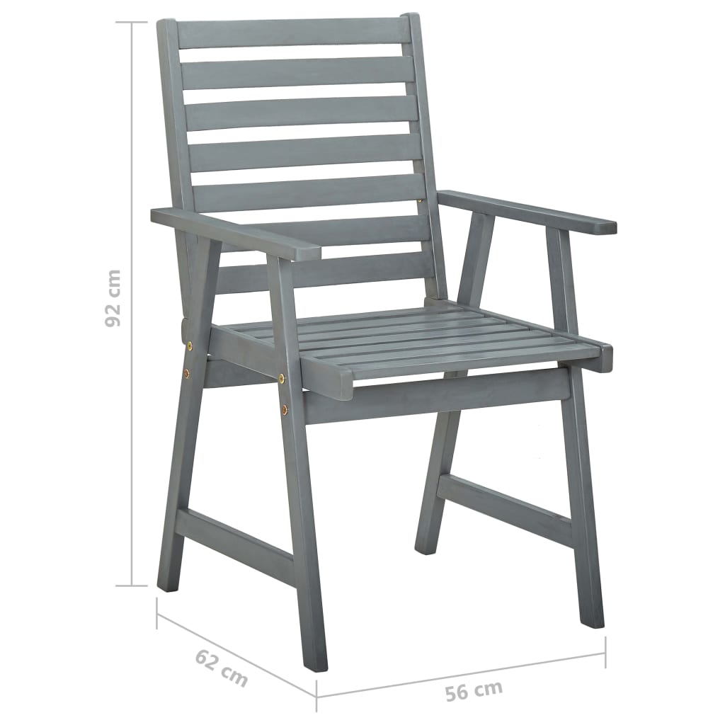 Chaises de jardin 8 pcs en bois d'acacia massif