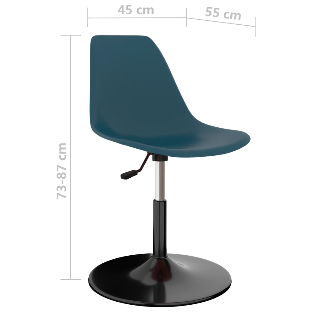 Eetkamerstoelen 2 st draaibaar PP blauw