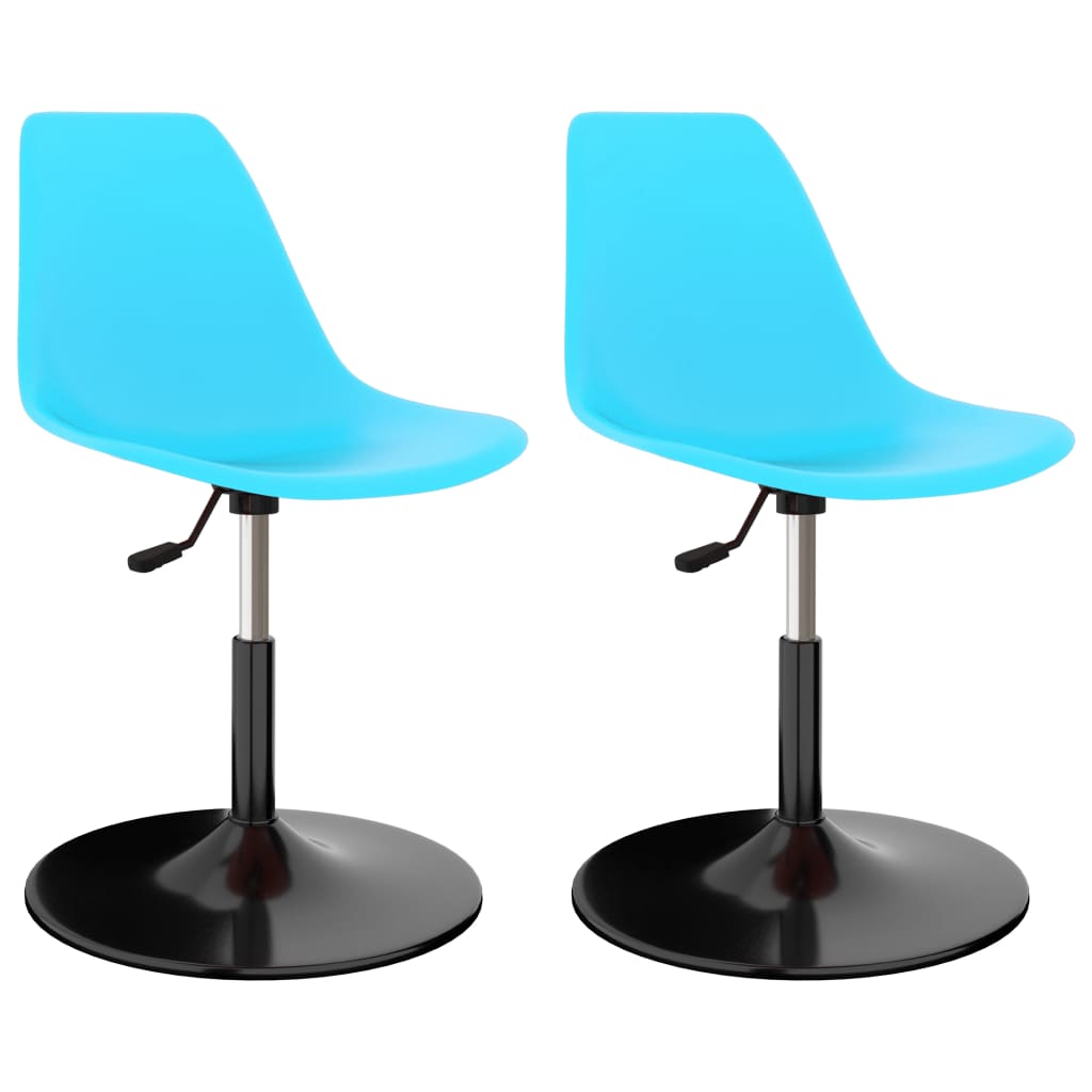 Eetkamerstoelen 2 st draaibaar PP blauw