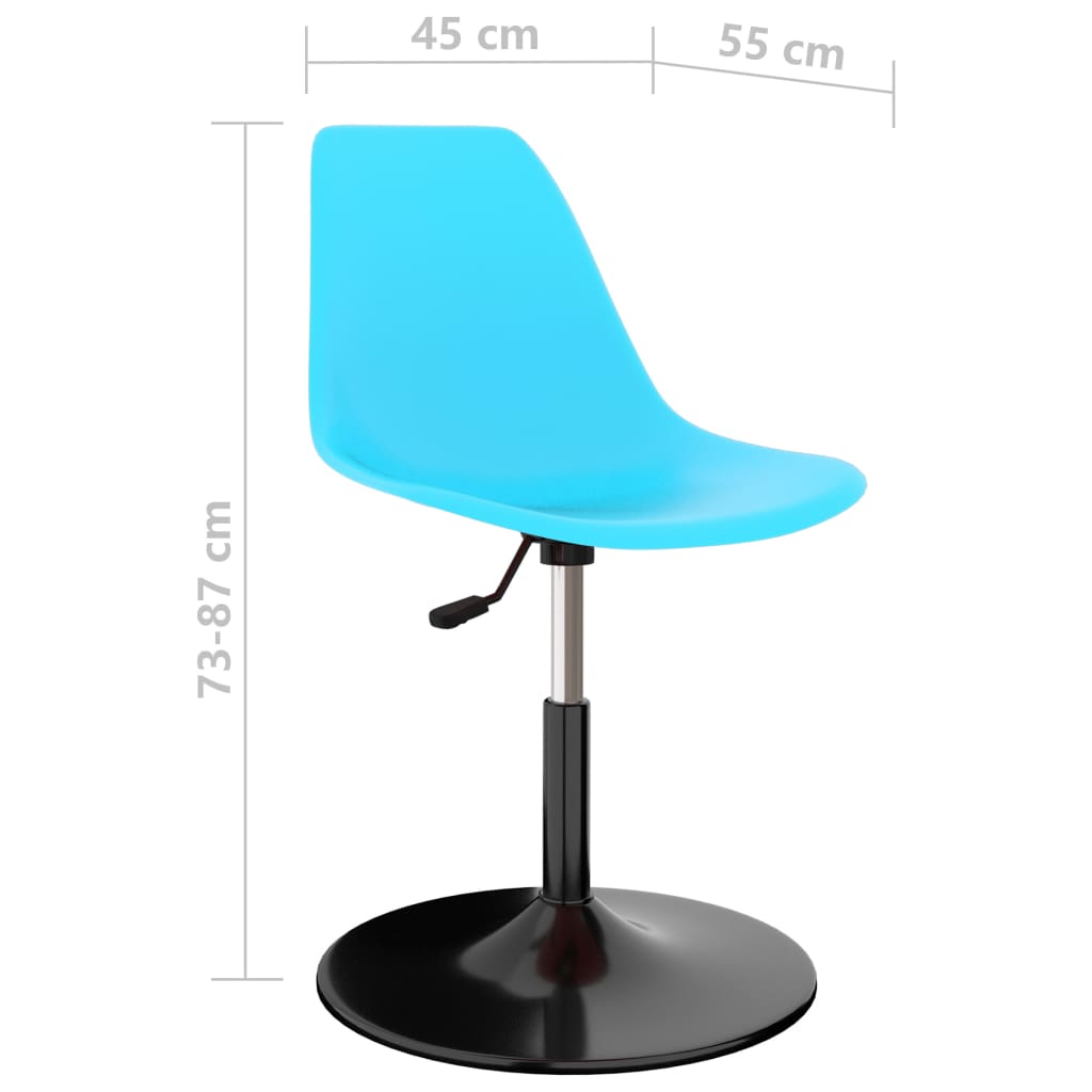 Eetkamerstoelen 2 st draaibaar PP blauw