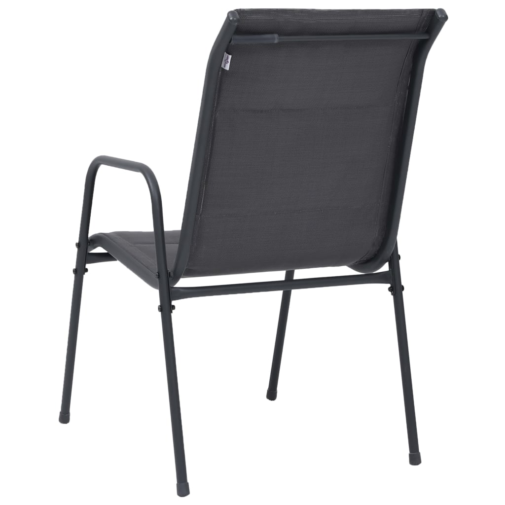 Chaises de jardin 2 pcs empilables en acier et textilène, couleur anthracite