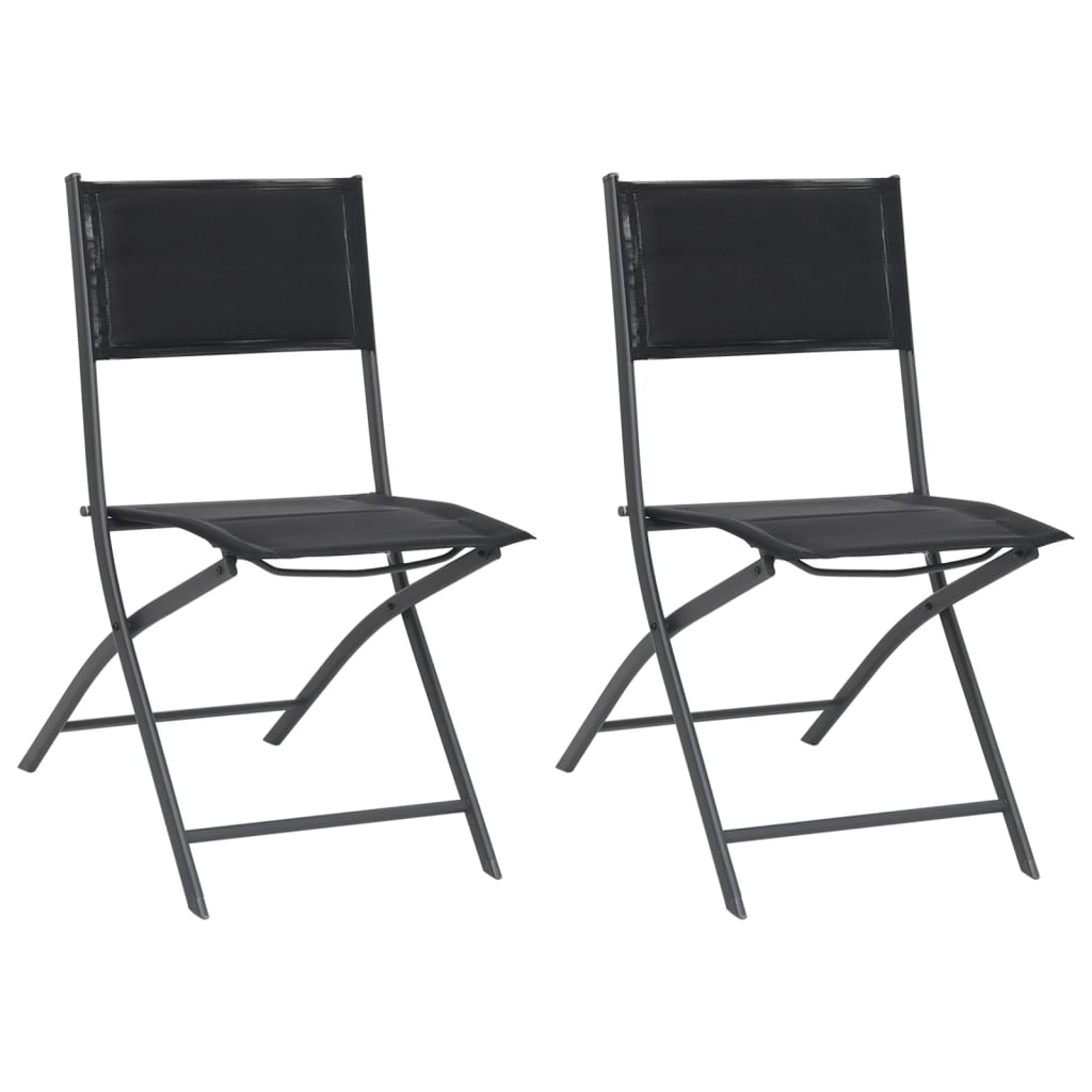 Chaises de jardin pliantes 2 pcs acier et textilène