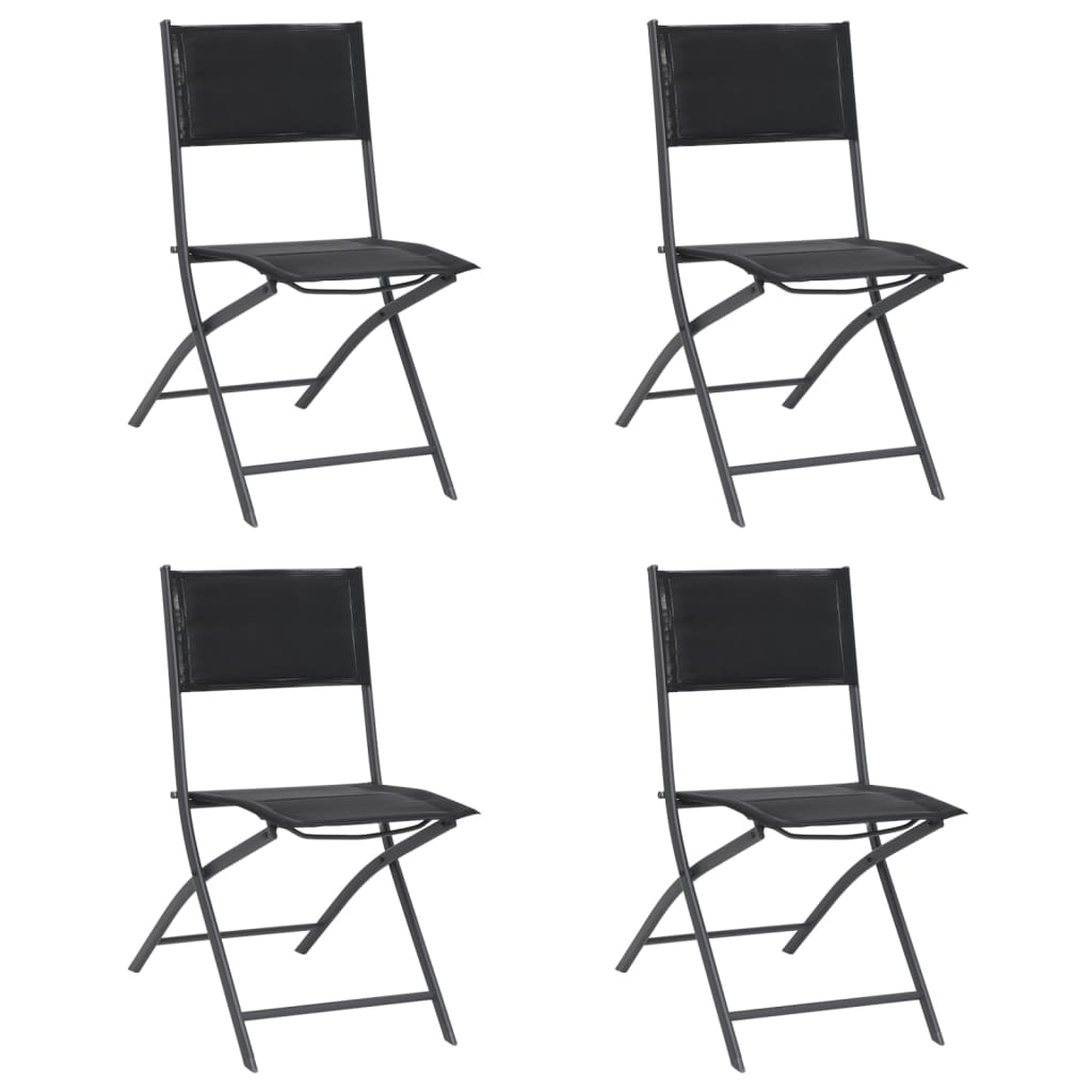 Chaises de jardin pliantes 2 pcs acier et textilène