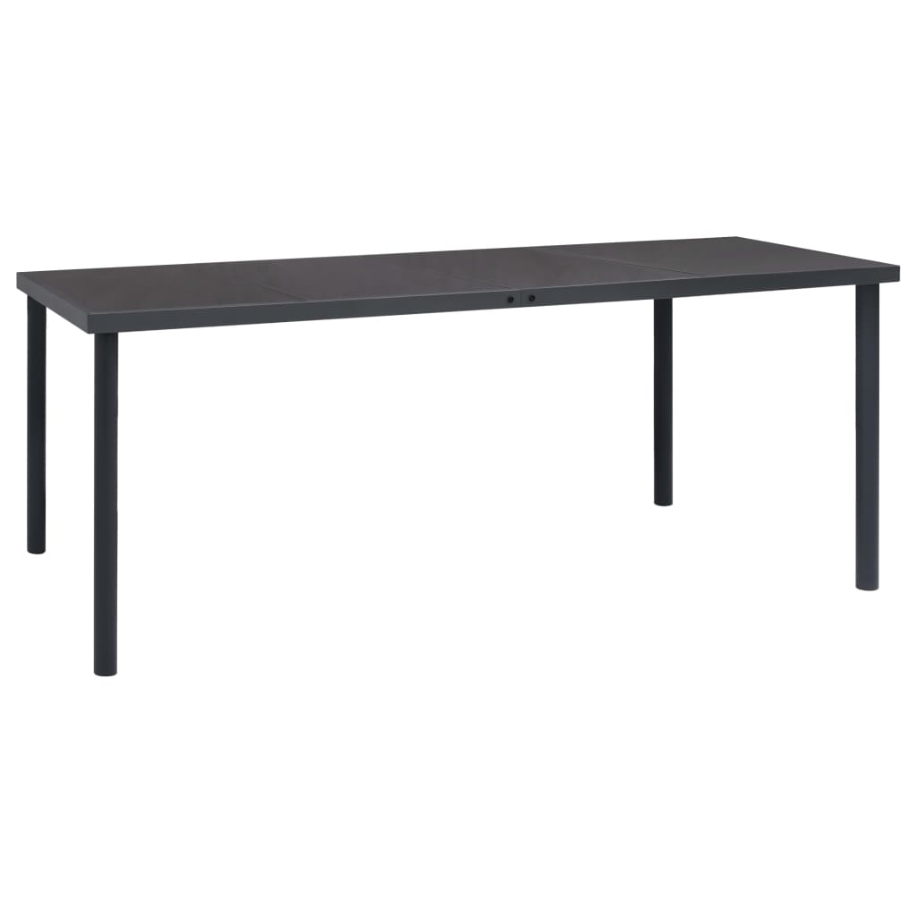 Table de jardin 190x90x74 cm acier, anthracite