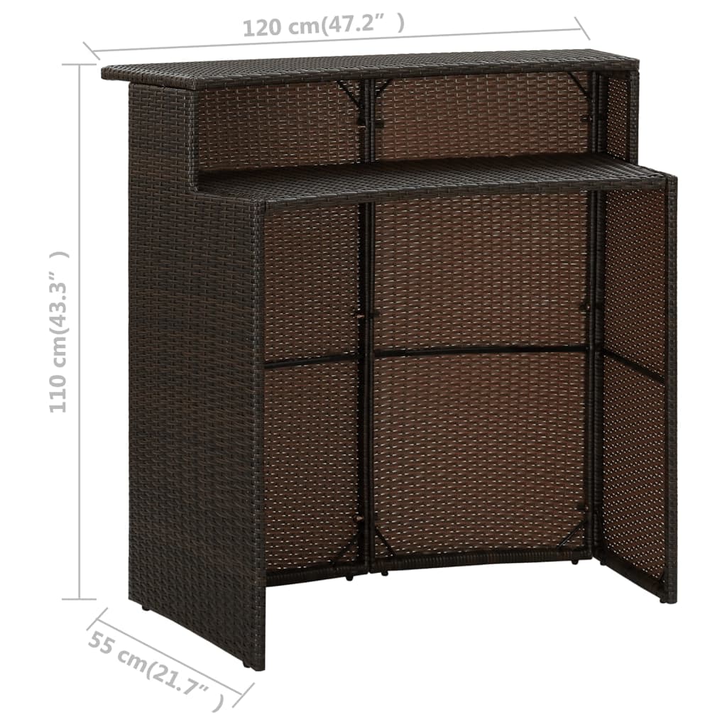 Tuinbartafel 120x55x110 cm poly rattan