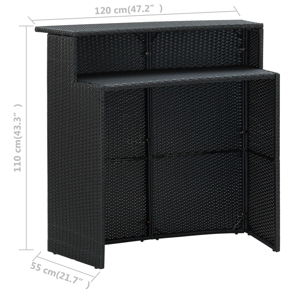 Tuinbartafel 120x55x110 cm poly rattan