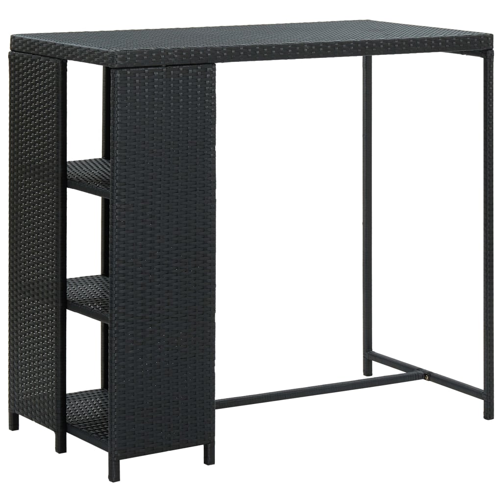 Bartafel met opbergrek 120x60x110 cm poly rattan