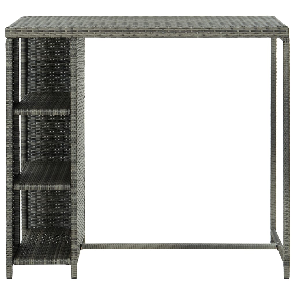 Bartafel met opbergrek 120x60x110 cm poly rattan