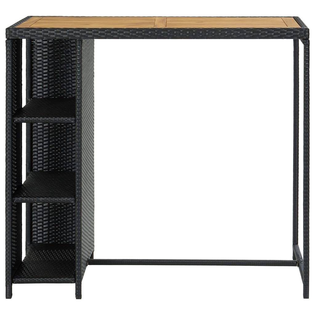 Bartafel met opbergrek 120x60x110 cm poly rattan