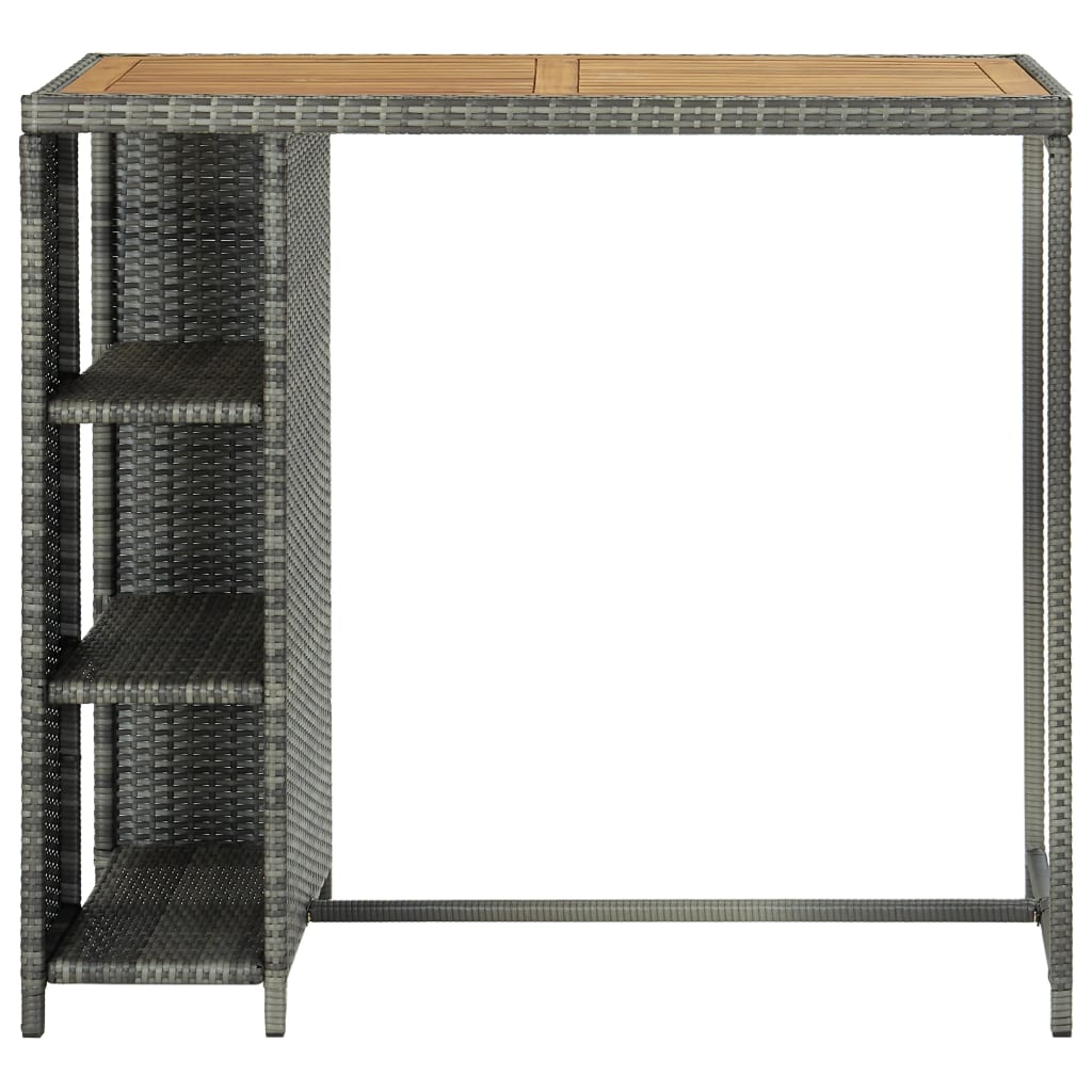 Bartafel met opbergrek 120x60x110 cm poly rattan