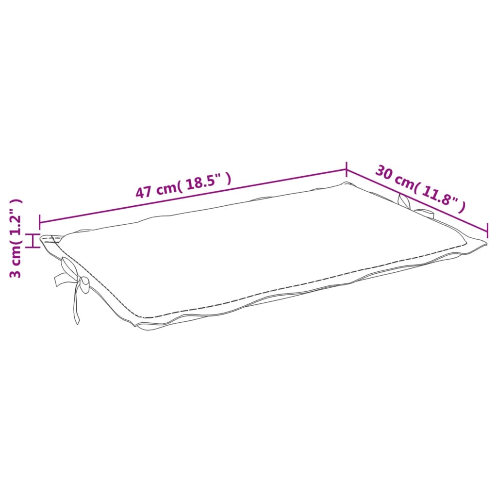 Ligbedkussen 186x58x3 cm oxford stof