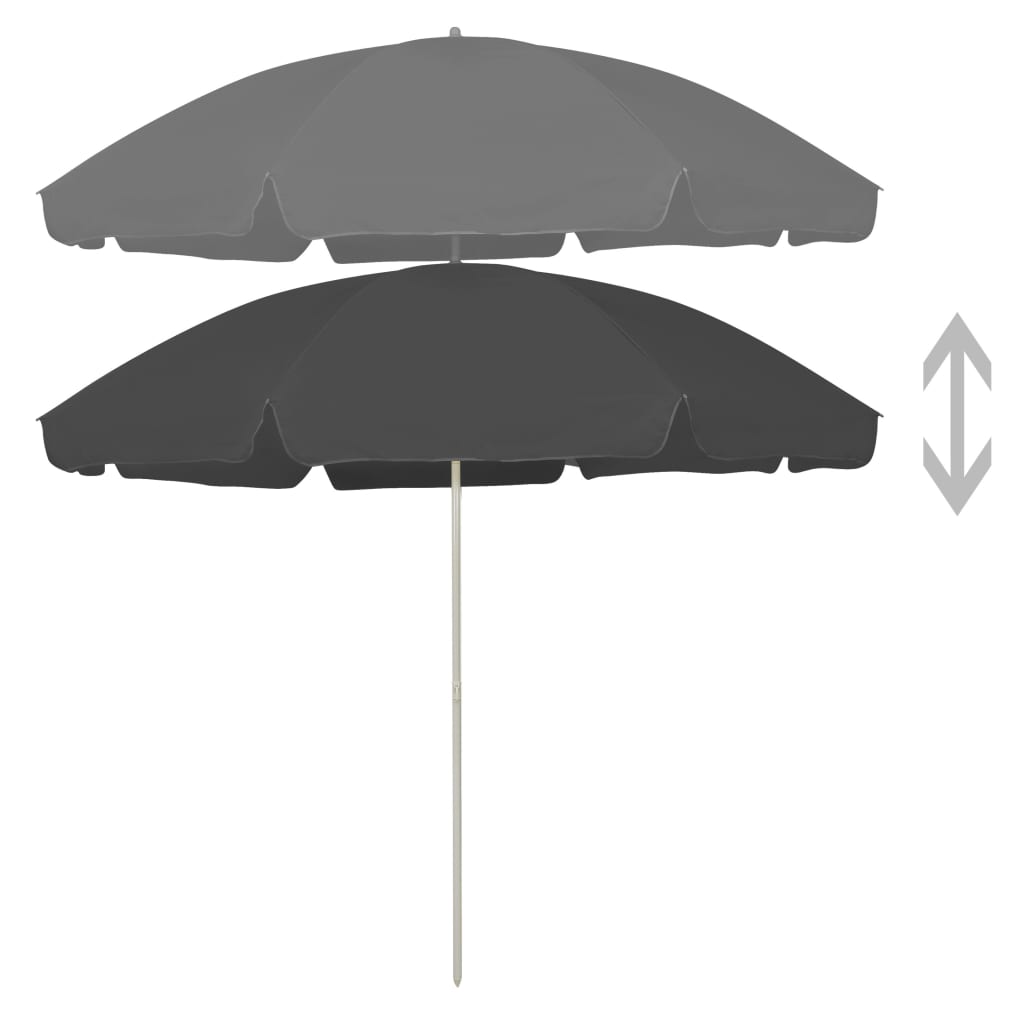 Strandparasol 240 cm antracietkleurig