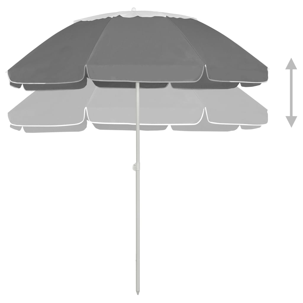 Strandparasol 240 cm antracietkleurig