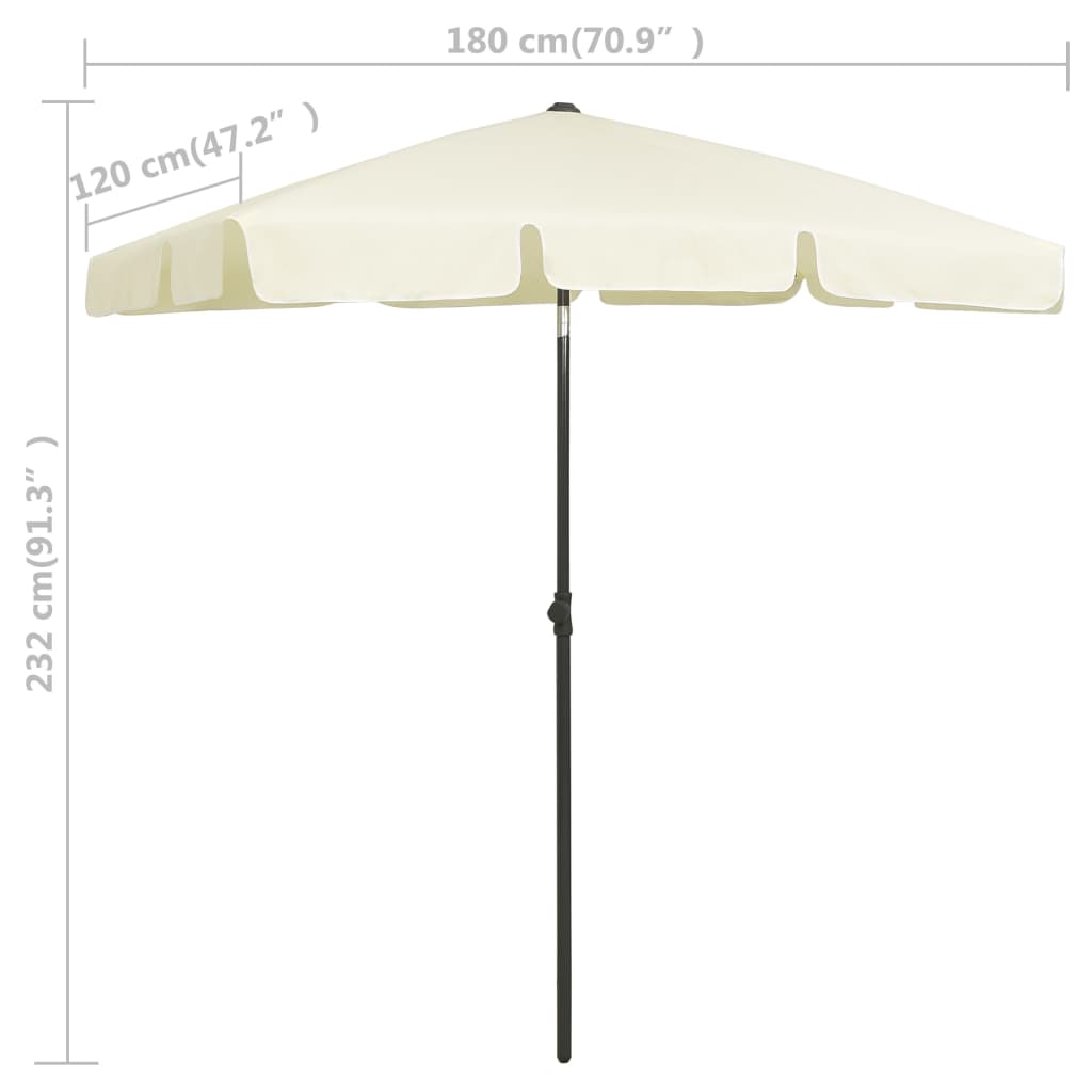 Strandparasol 200x125 cm