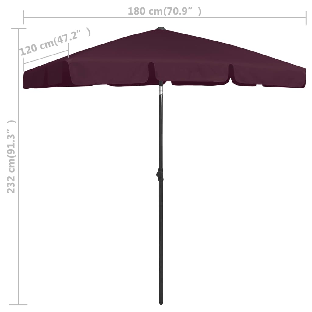 Strandparasol 200x125 cm