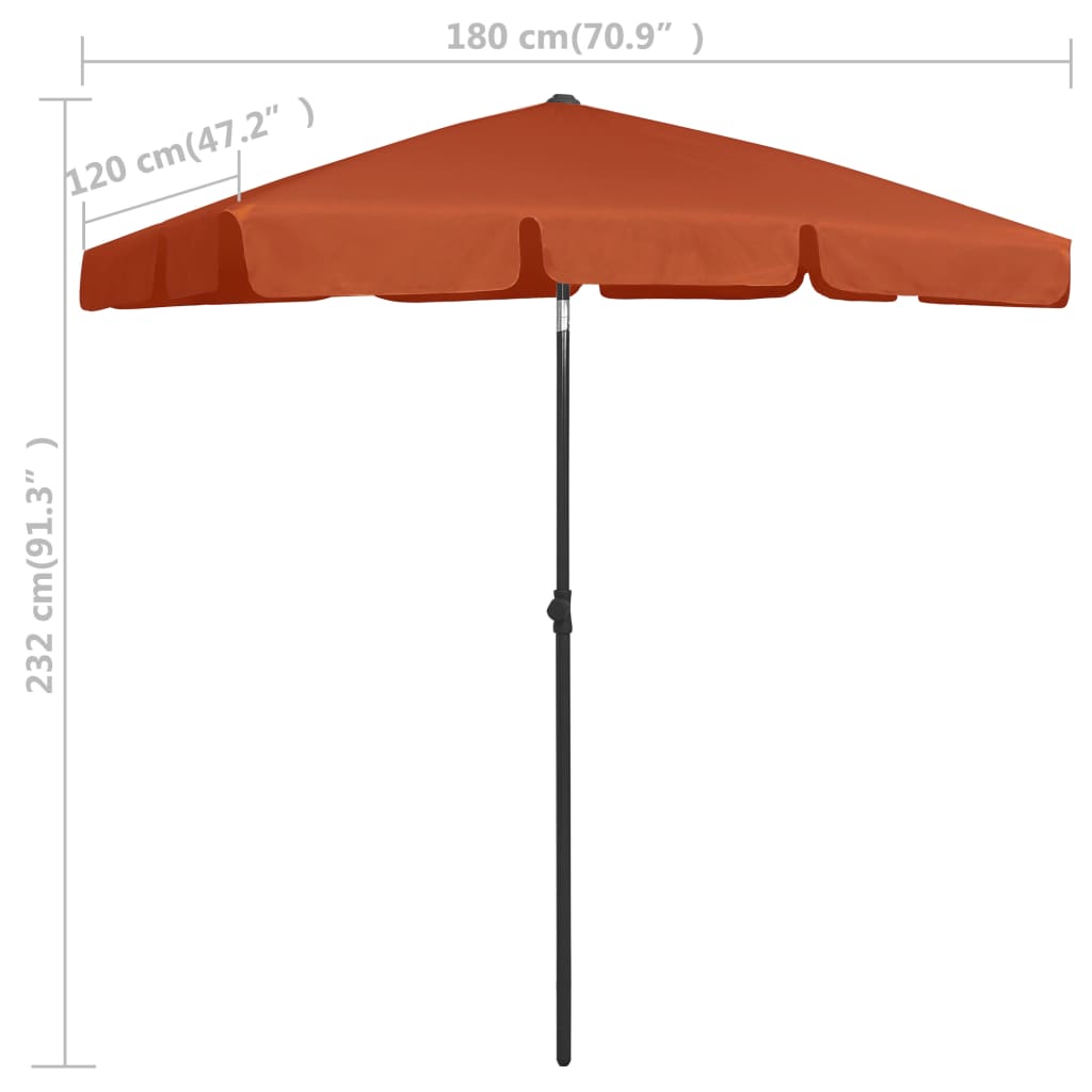 Strandparasol 200x125 cm